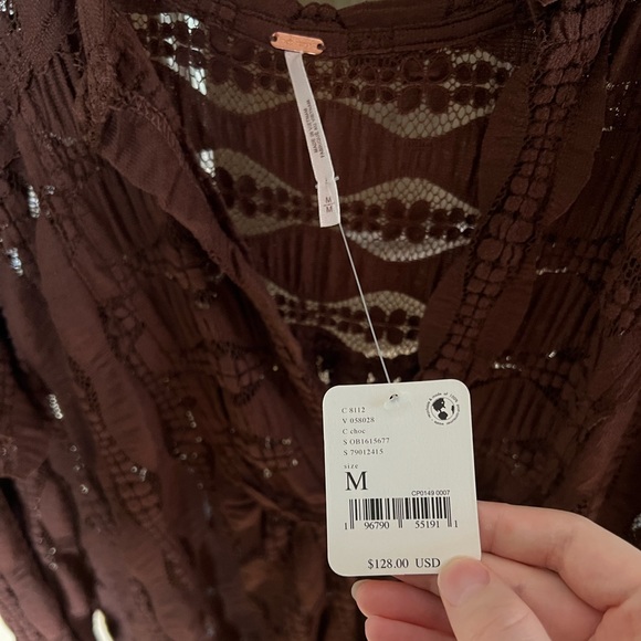 Free People Distressed Lace Top 40% off - Picture 6 of 7